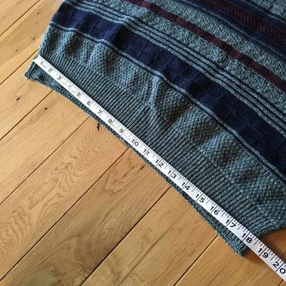 Vintage Striped and Basketweave Canadian University Eclectic Grandpa Sweater - Picture 13 of 16